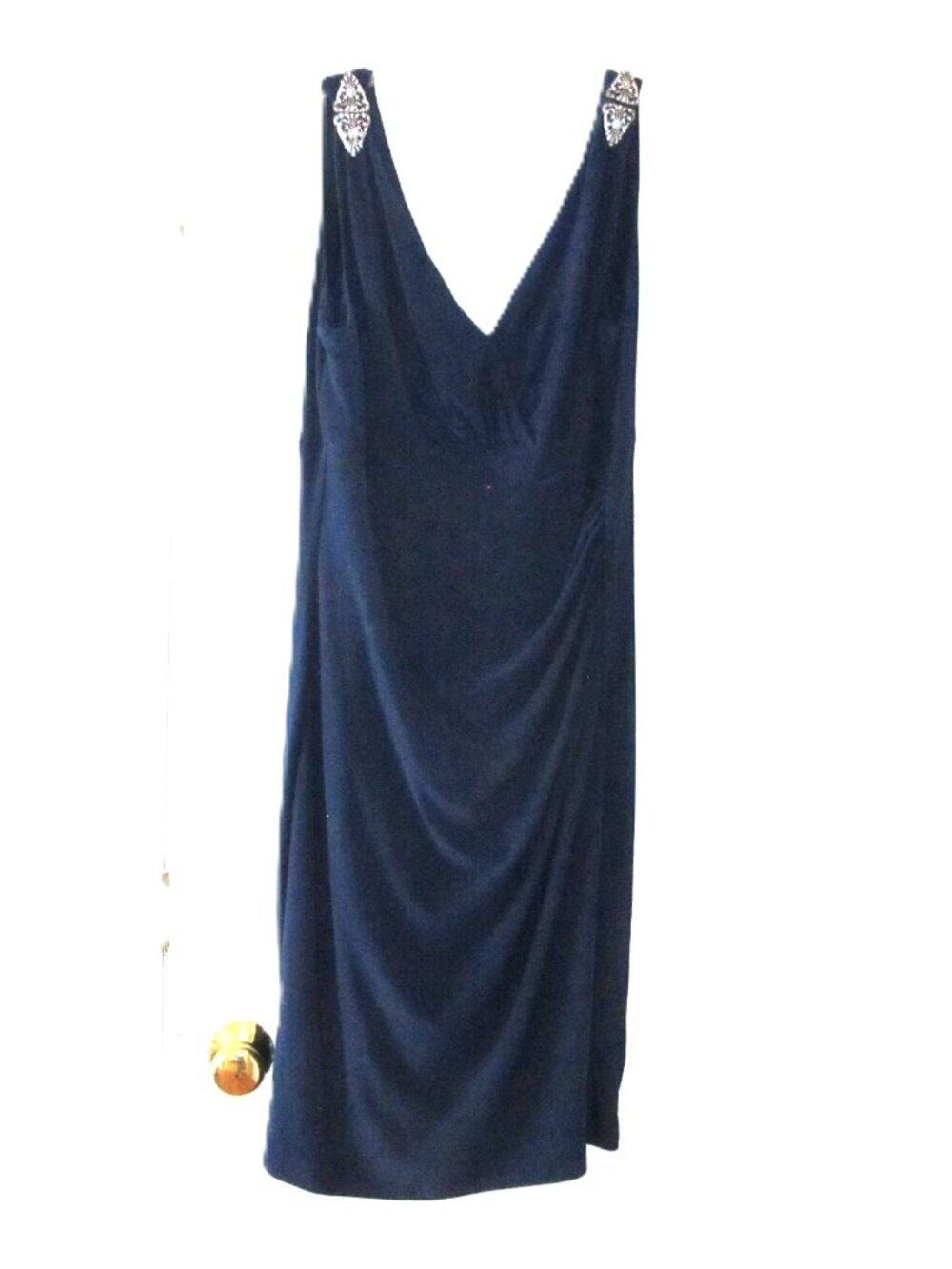 Lauren Ralph Lauren Evening Blue Sleeveless Dress Jersey knit size 16